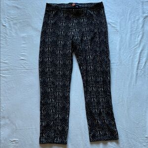 Black Patterned Womens  Pants
